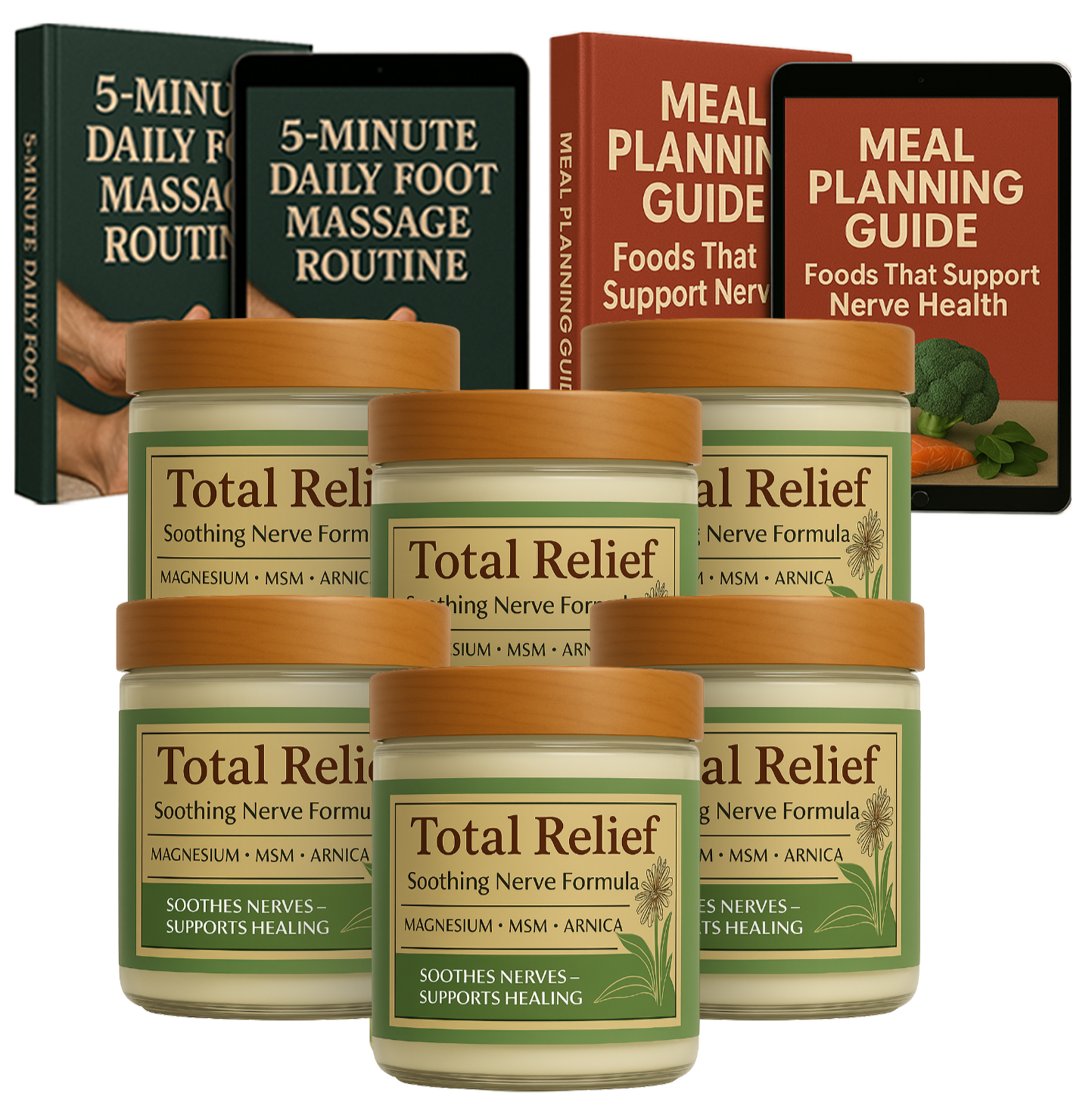 Total Relief Magnesium Cream (6 Jars Package +2 FREE BONUSES) sub